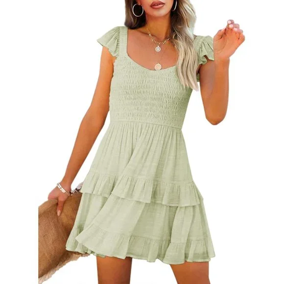 chinese dress ladies Sureple Sundress for Women Dresses Summer Dress Juniors Casual Cotton  Sundresses for Women 2025 Spaghetti Strap Dresses for Beach(SP308-Army  Green-S) at Amazon Women's Clothing store